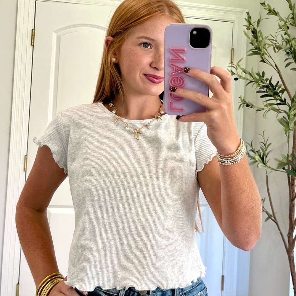 Casual White Short Sleeve Top